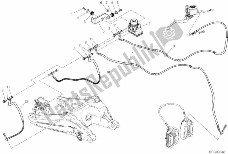 All parts for the Braking System Abs of the Ducati Scrambler 1100 Sport USA 2018